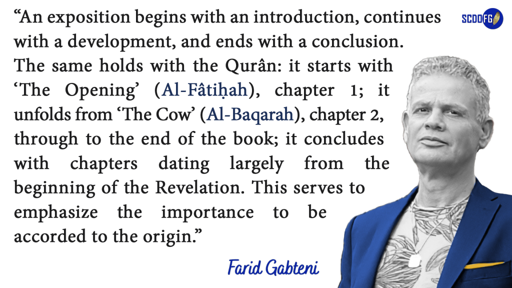 Portrait of Farid Abbes Raja Gabteni with a quote