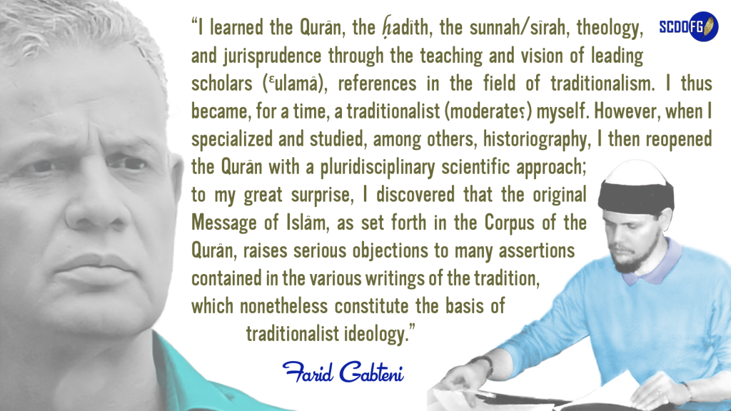 Portrait of Farid Abbes Raja Gabteni with a quote “